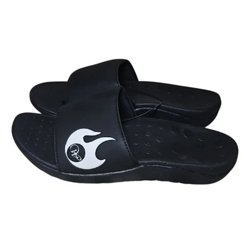 Werk Dancewear Logo Black Slide Sandals Size 7 New Women's Casual Beach Travel